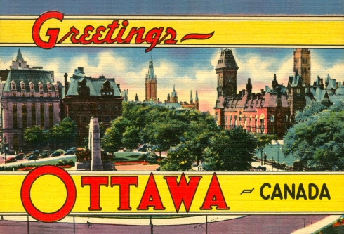 Greetings from Ottawa c1951, Rachel Wilson's hometown.
